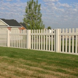 Vinyl Picket Fence Tan Tampa