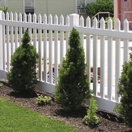 Vinyl Picket Fence Open Straight Top With Pointed Tampa