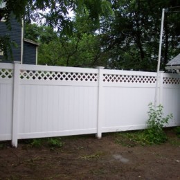 Vinyl Privacy Lattice Top White New England Caps Tampa
