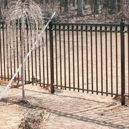 Aluminum Fence 3-Rail closed Top Circles Lake Magdalene