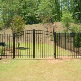 Aluminum Fence Residential Double Gate Arched Lake Magdalene Florida